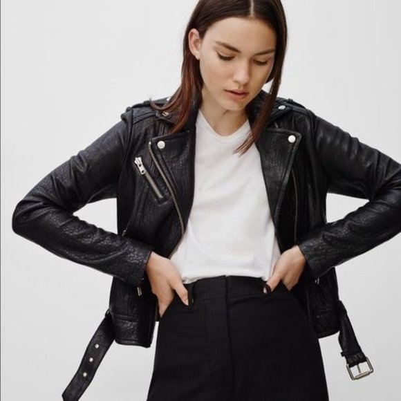Mackage Jackets & Blazers - MACKAGE x ARITZIA - Rumer Pebbled Biker Jacket XS